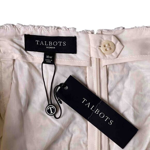 Talbots NWT Crochet Lace Embroidered Pencil Skirt Cream 16W Stretch Cottagecore - Picture 4 of 11